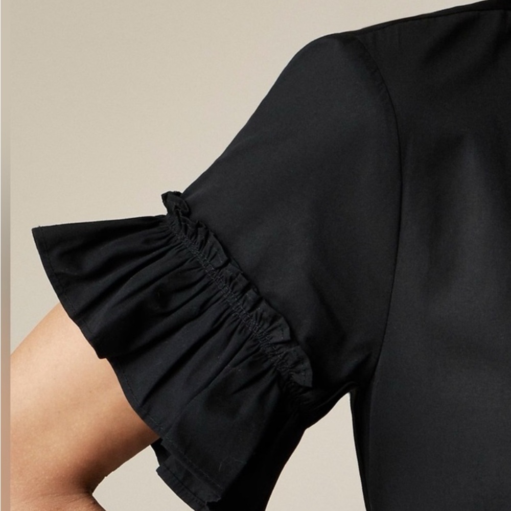 J. Crew Black Short Sleeve Shirt Dress - Picture 4 of 10